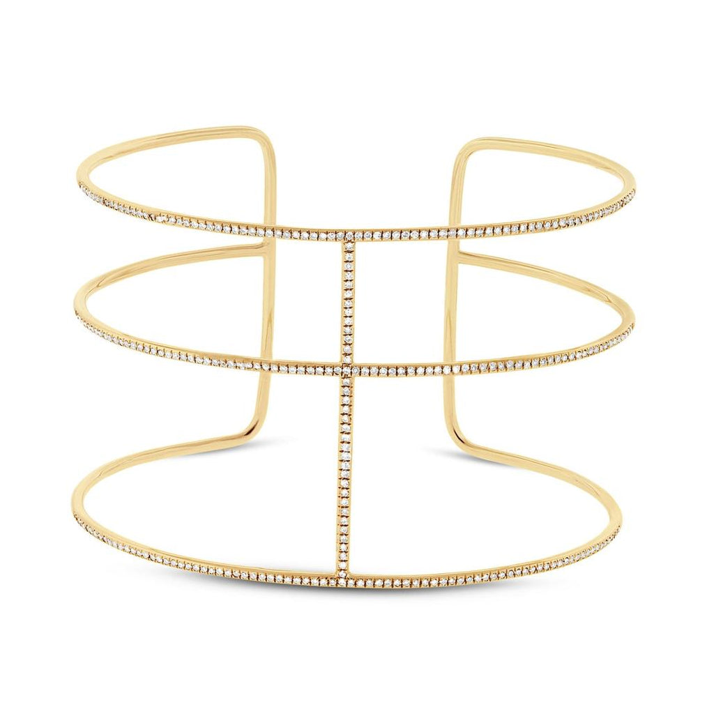 0.76 Ctw 14k Yellow Gold Diamond Bangle Bracelet