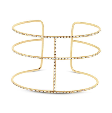 0.76 Ctw 14k Yellow Gold Diamond Bangle Bracelet