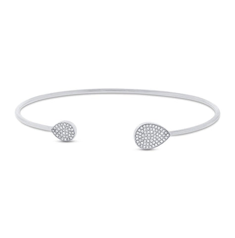 0.25 Ctw 14k White Gold Diamond Bangle Bracelet