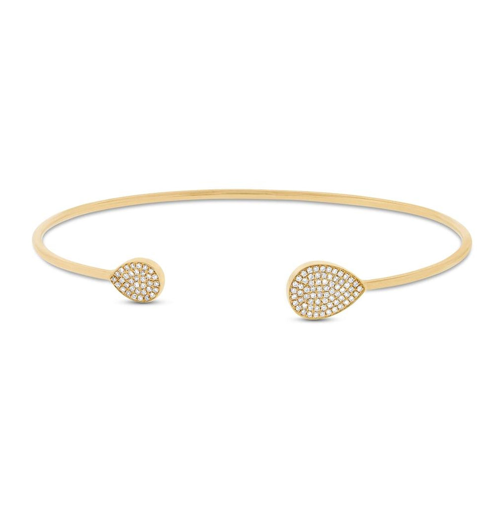 0.25 Ctw 14k Yellow Gold Diamond Bangle Bracelet