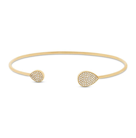 0.25 Ctw 14k Yellow Gold Diamond Bangle Bracelet