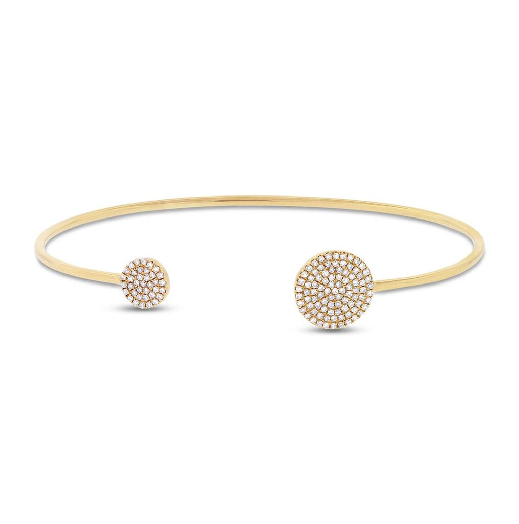 0.37 Ctw 14k Yellow Gold Diamond Bangle Bracelet