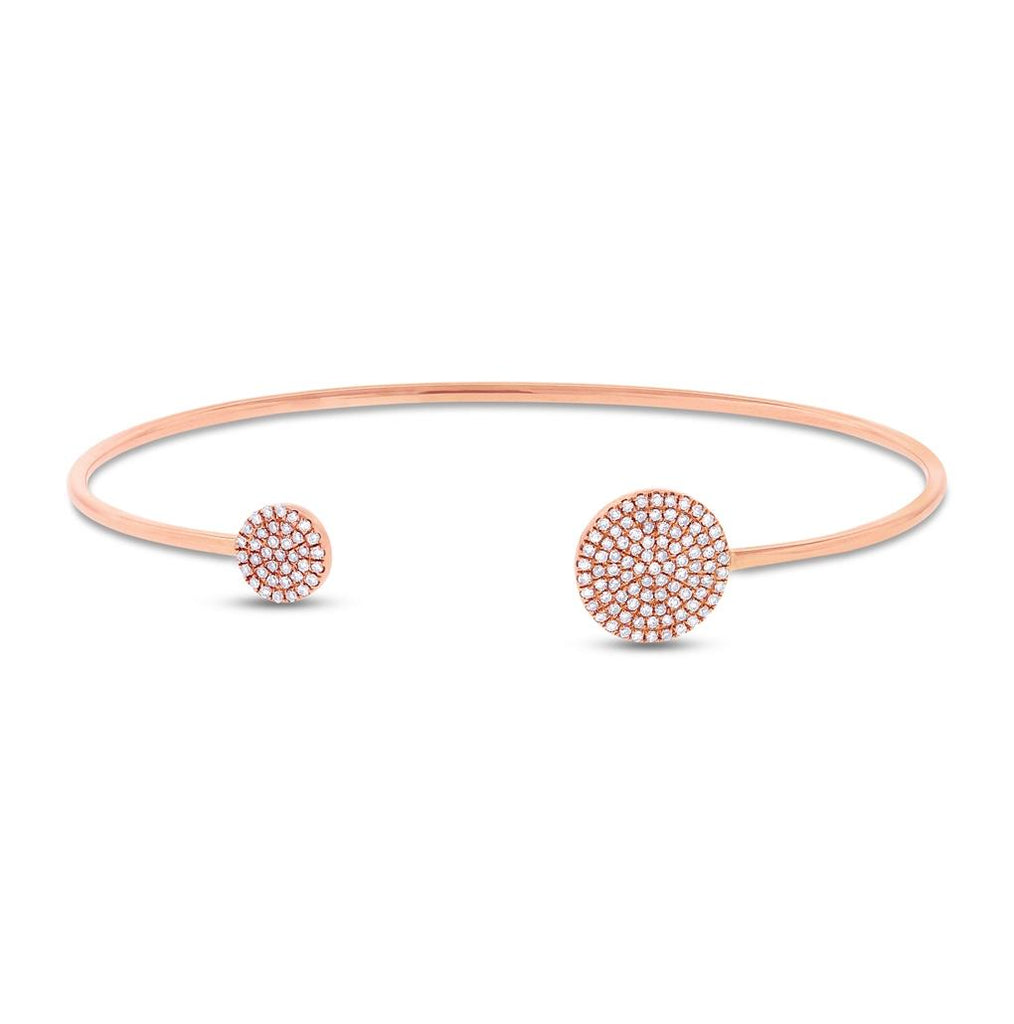 0.37 Ctw 14k Rose Gold Diamond Bangle Bracelet