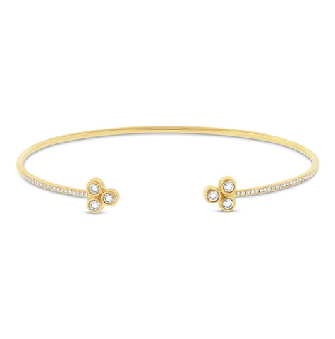 0.36 Ctw 14k Yellow Gold Diamond Bangle Bracelet