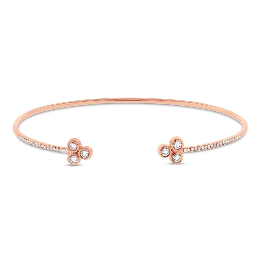 0.36 Ctw 14k Rose Gold Diamond Bangle Bracelet