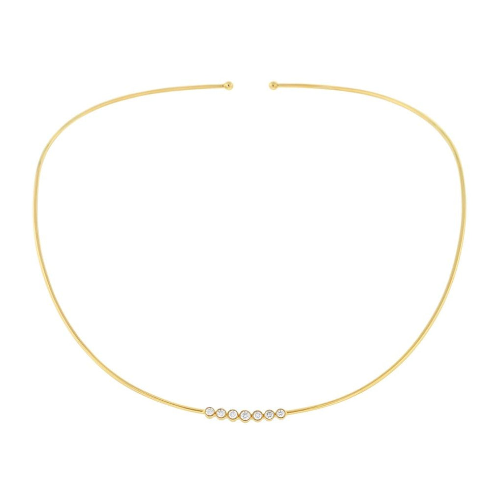 0.36 Ctw 14k Yellow Gold Diamond Choker Necklace