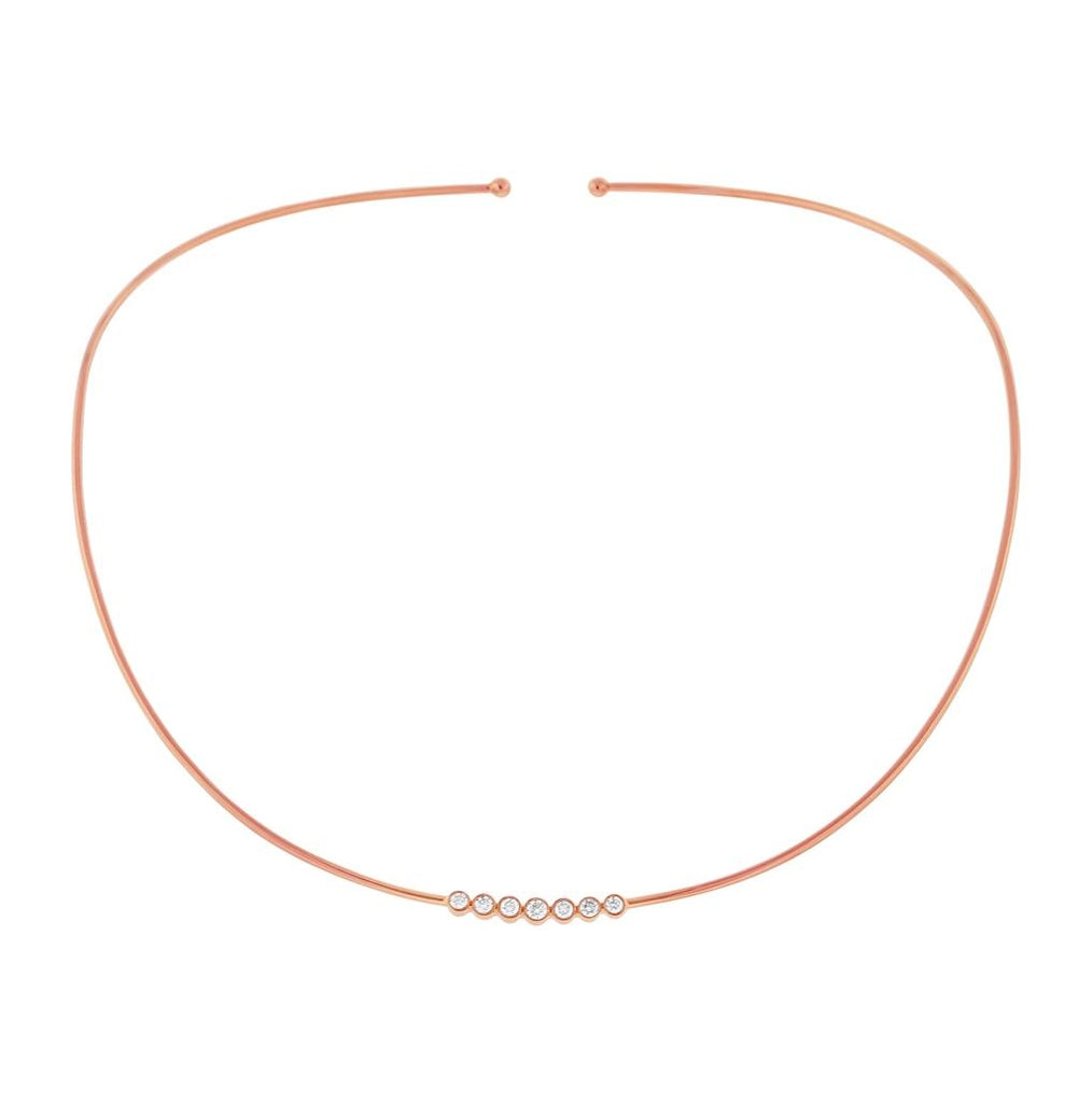 0.36 Ctw 14k Rose Gold Diamond Choker Necklace