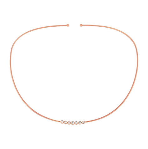 0.36 Ctw 14k Rose Gold Diamond Choker Necklace