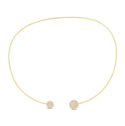 0.38 Ctw 14k Yellow Gold Diamond Choker Necklace