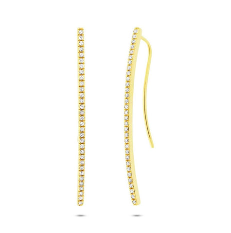 0.21 Ctw 14k Yellow Gold Diamond Bar Earring