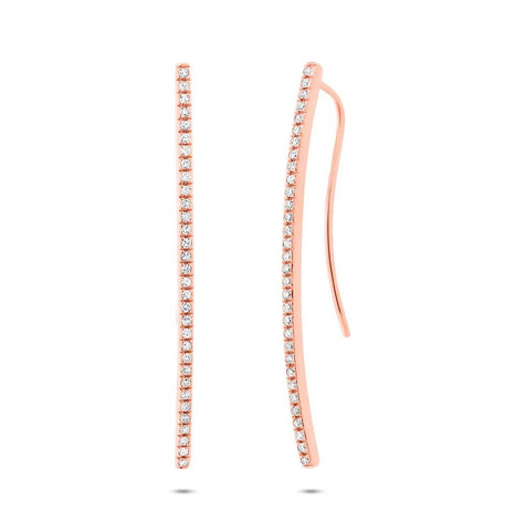 0.21 Ctw 14k Rose Gold Diamond Bar Earring