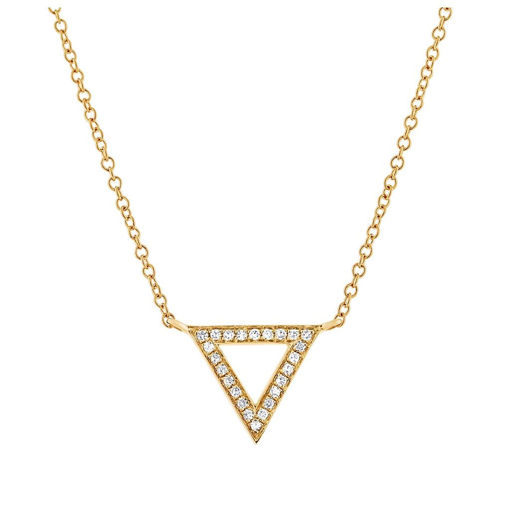 0.07 Ctw 14k Yellow Gold Diamond Triangle Necklace