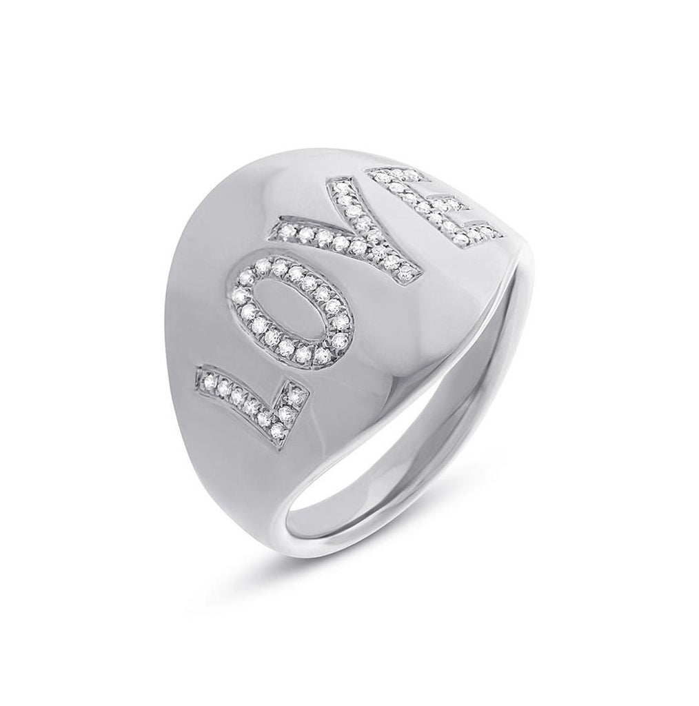 0.14 Ctw 14k White Gold Diamond "love" Ring
