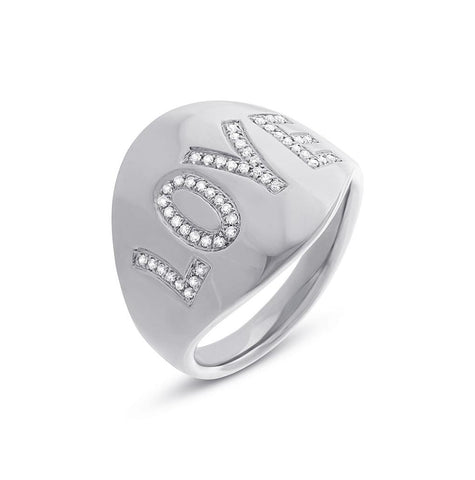 0.14 Ctw 14k White Gold Diamond "love" Ring