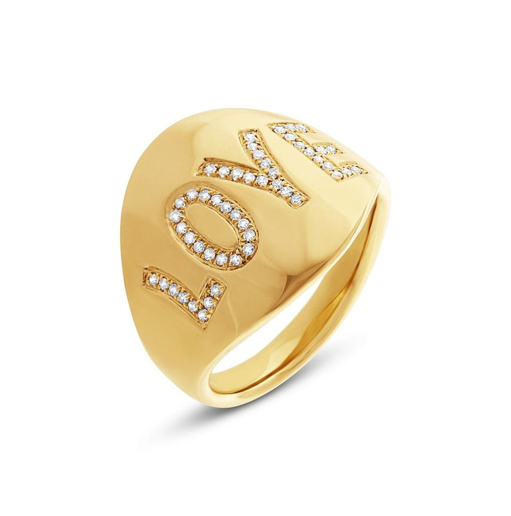 0.14 Ctw 14k Yellow Gold Diamond "love" Ring