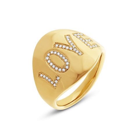 0.14 Ctw 14k Yellow Gold Diamond "love" Ring