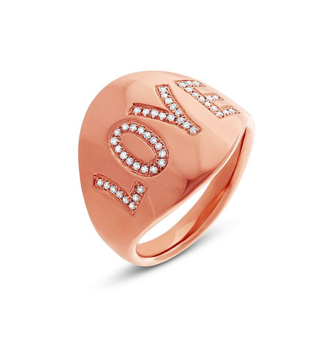0.14 Ctw 14k Rose Gold Diamond "love" Ring