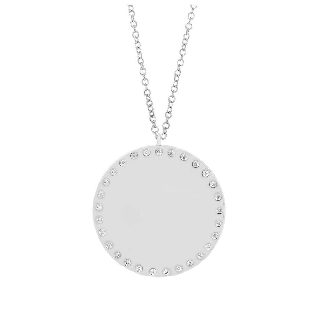 0.21 Ctw 14k White Gold Diamond Pendant Necklace With 18 Inch Chain