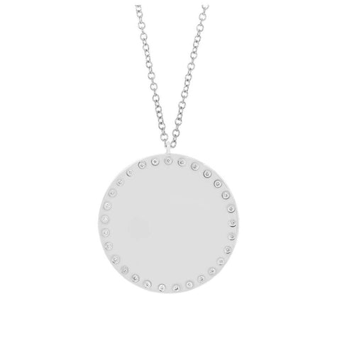 0.21 Ctw 14k White Gold Diamond Pendant Necklace With 18 Inch Chain