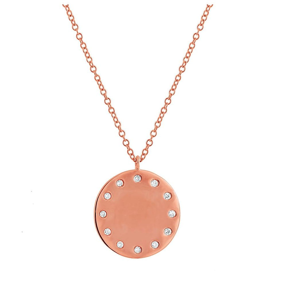 0.09 Ctw 14k Rose Gold Diamond Pendant Necklace With 18 Inch Chain