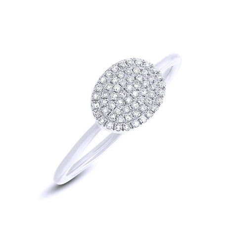 0.17 Ctw 14k White Gold Diamond Pave Ring Size 4