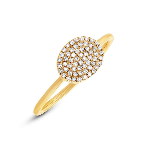 0.17 Ctw 14k Yellow Gold Diamond Pave Ring Size 6