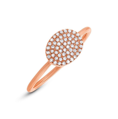 0.17 Ctw 14k Rose Gold Diamond Pave Ring Size 4