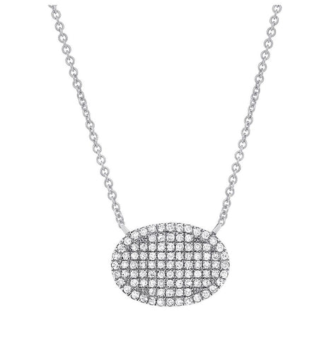 0.21 Ctw 14k White Gold Diamond Pave Necklace