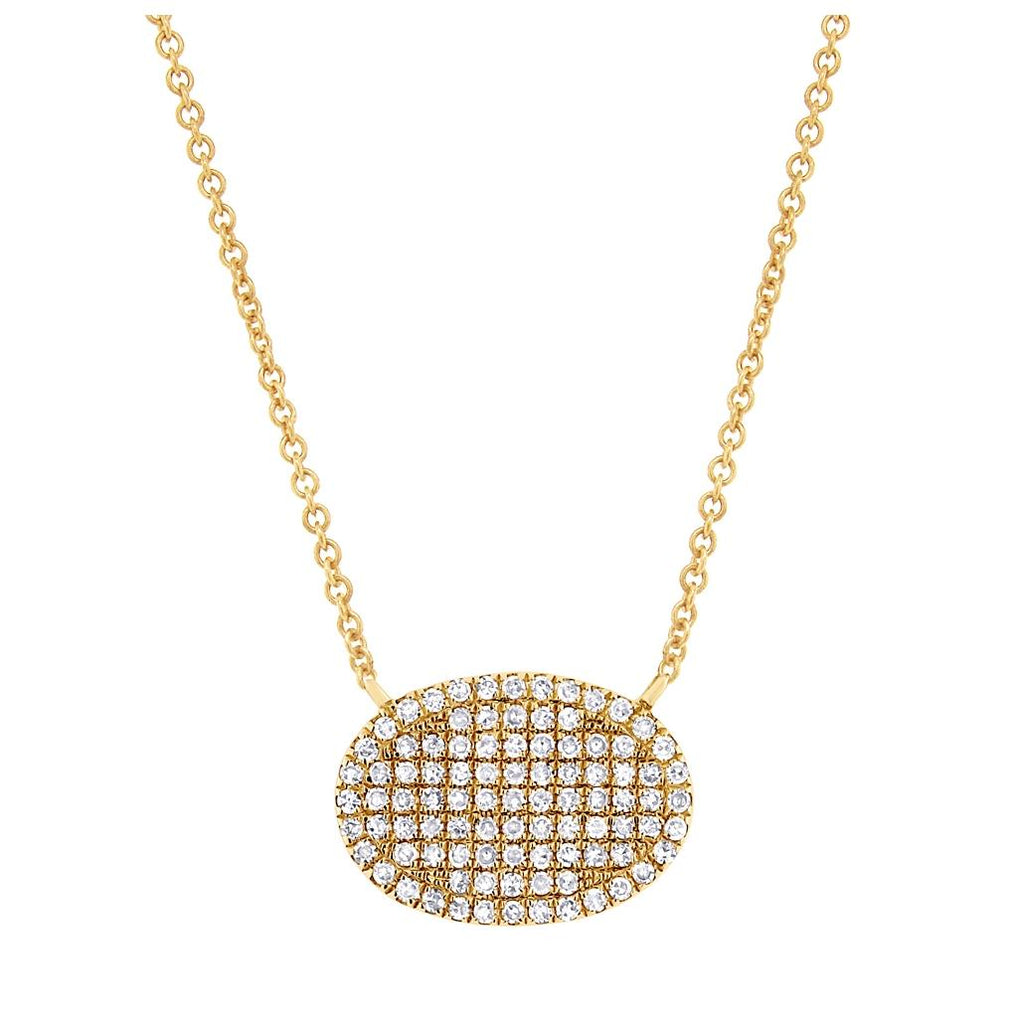 0.21 Ctw 14k Yellow Gold Diamond Pave Necklace