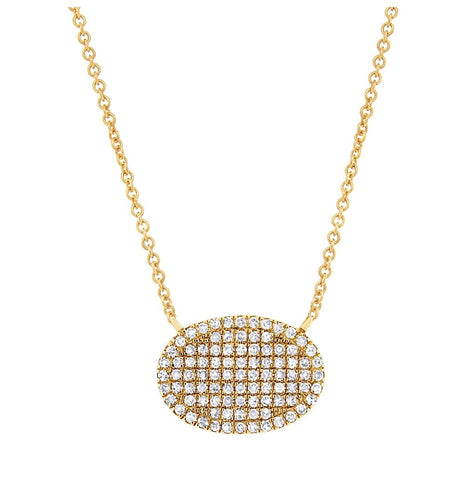 0.21 Ctw 14k Yellow Gold Diamond Pave Necklace