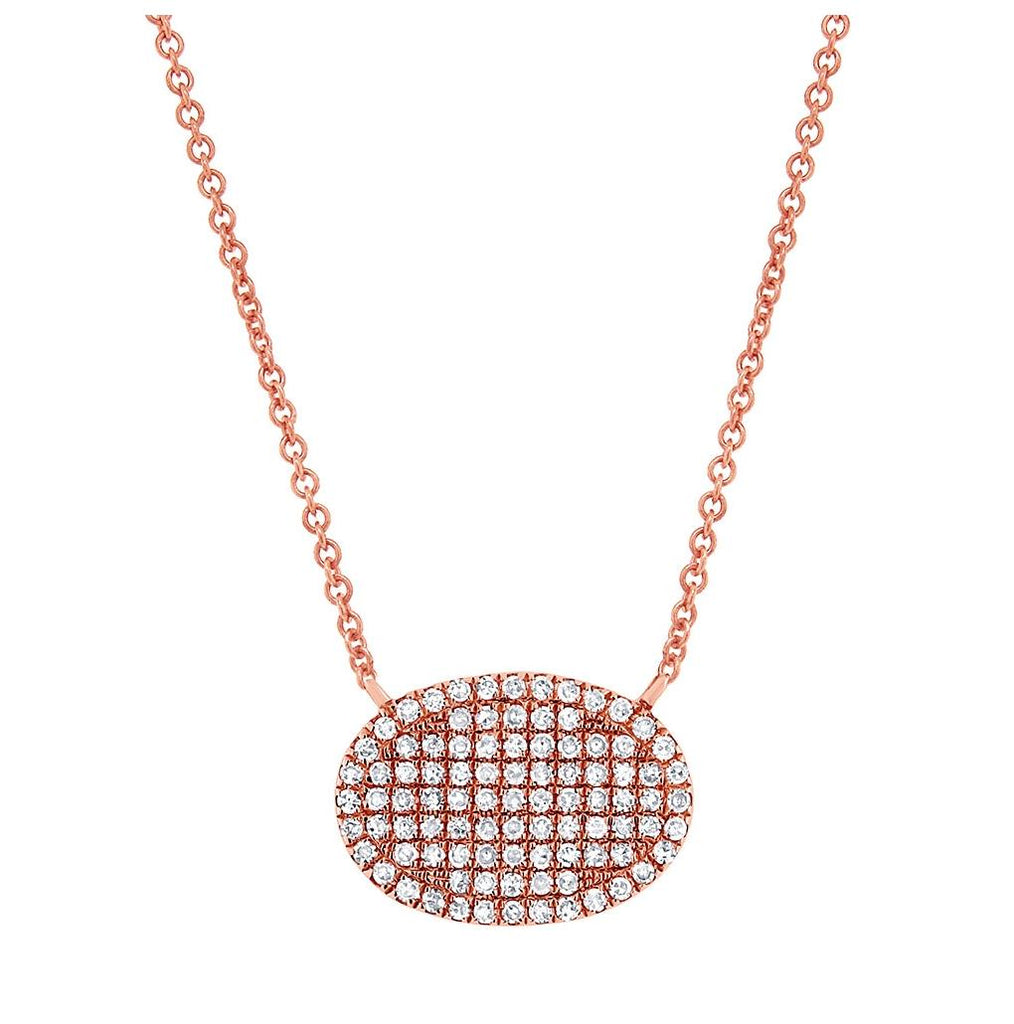 0.21 Ctw 14k Rose Gold Diamond Pave Necklace