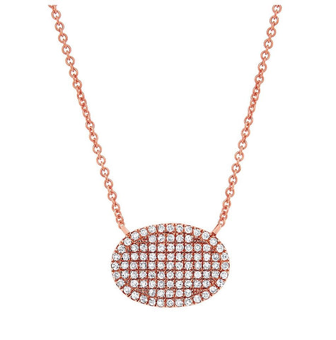 0.21 Ctw 14k Rose Gold Diamond Pave Necklace