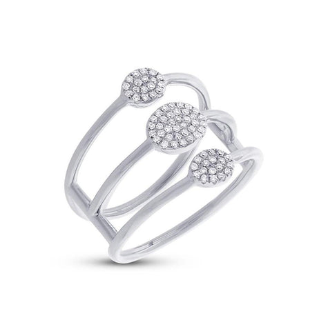 0.20 Ctw 14k White Gold Diamond Pave Ring Size 5