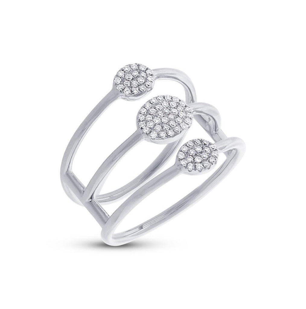 0.20 Ctw 14k White Gold Diamond Pave Ring