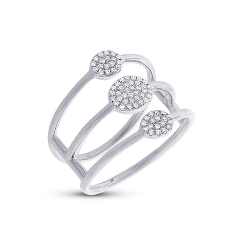 0.20 Ctw 14k White Gold Diamond Pave Ring