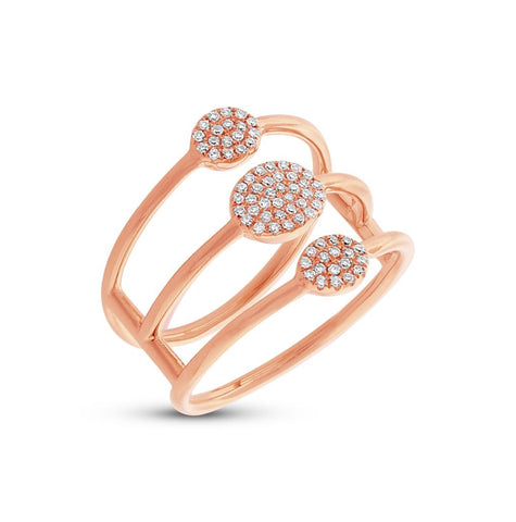 0.20 Ctw 14k Rose Gold Diamond Pave Ring