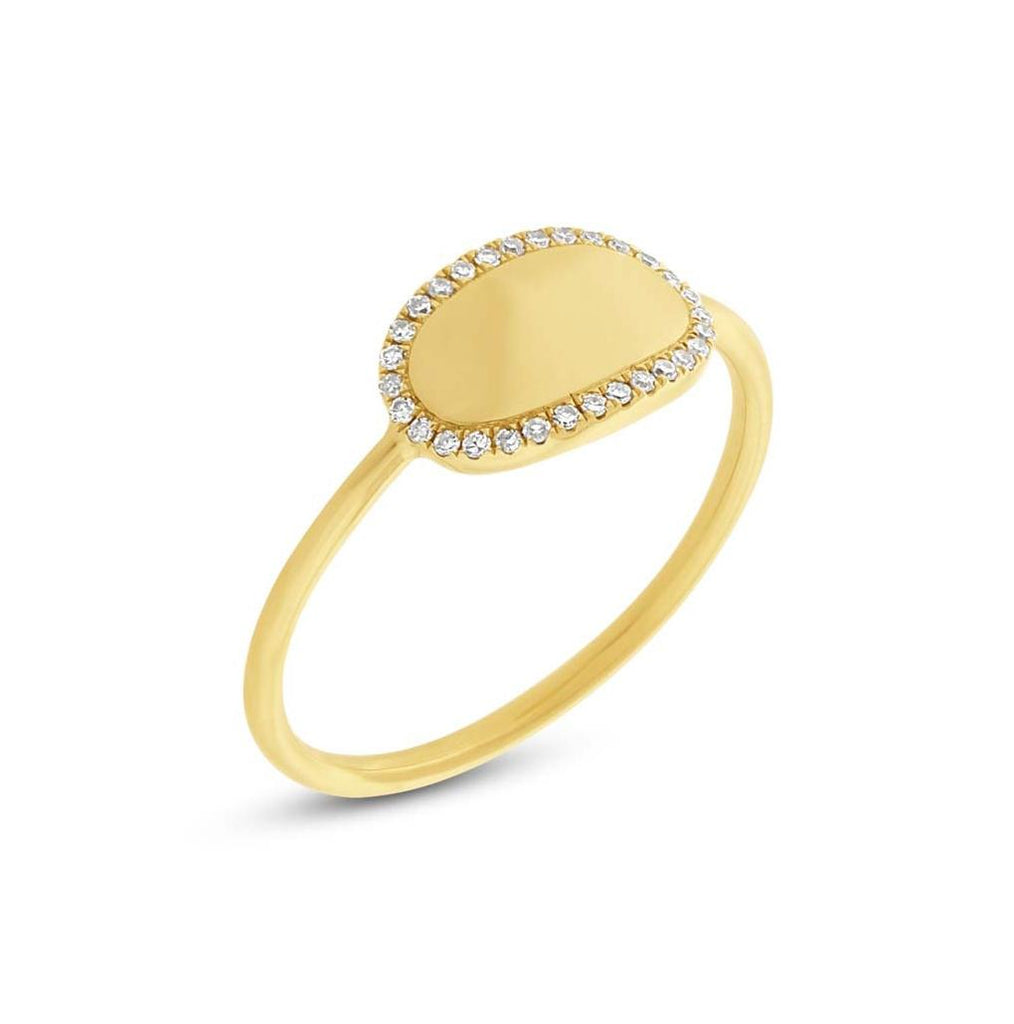 0.08 Ctw 14k Yellow Gold Diamond Id Ring Size 5.5
