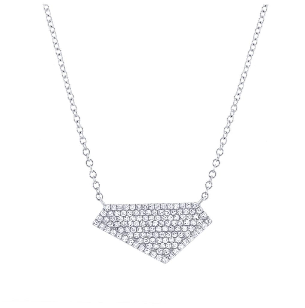 0.28 Ctw 14k White Gold Diamond Pave Necklace