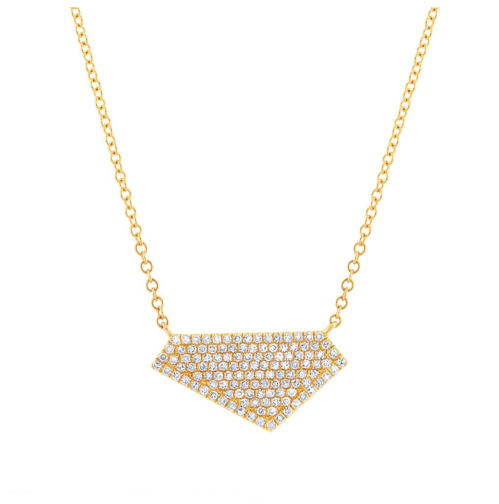 0.28 Ctw 14k Yellow Gold Diamond Pave Necklace