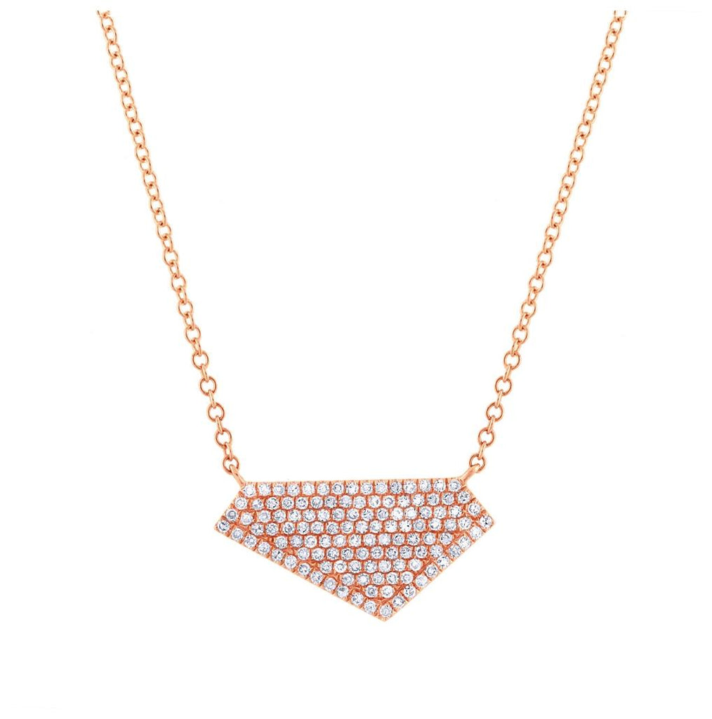 0.28 Ctw 14k Rose Gold Diamond Pave Necklace