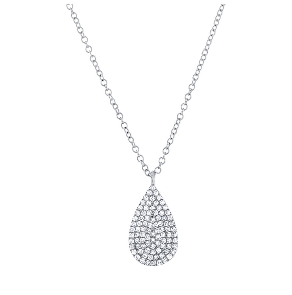 0.19 Ctw 14k White Gold Diamond Pave Necklace