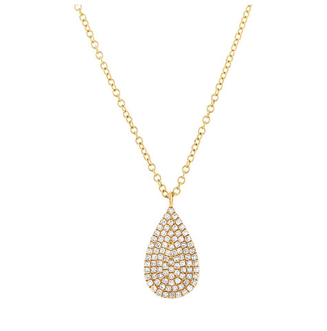 0.19 Ctw 14k Yellow Gold Diamond Pave Necklace