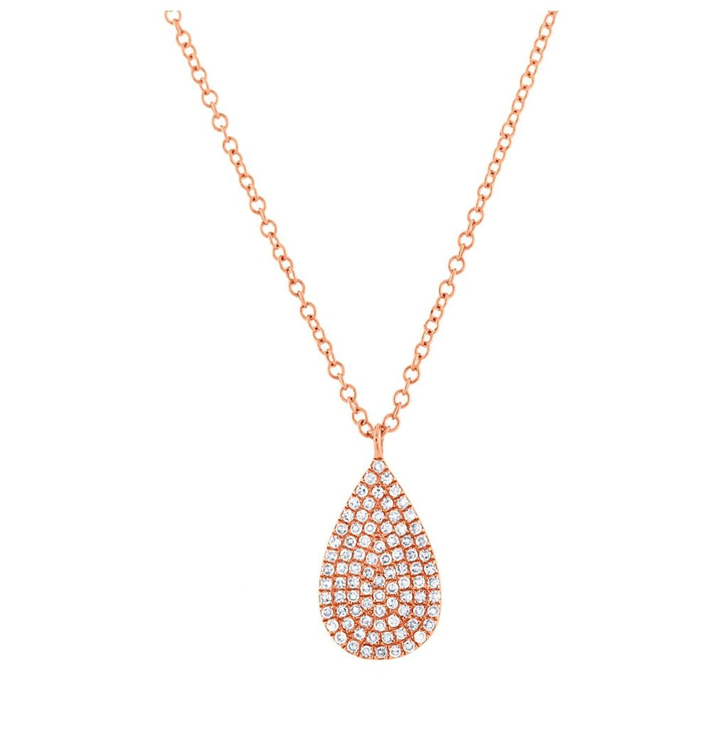 0.19 Ctw 14k Rose Gold Diamond Pave Necklace