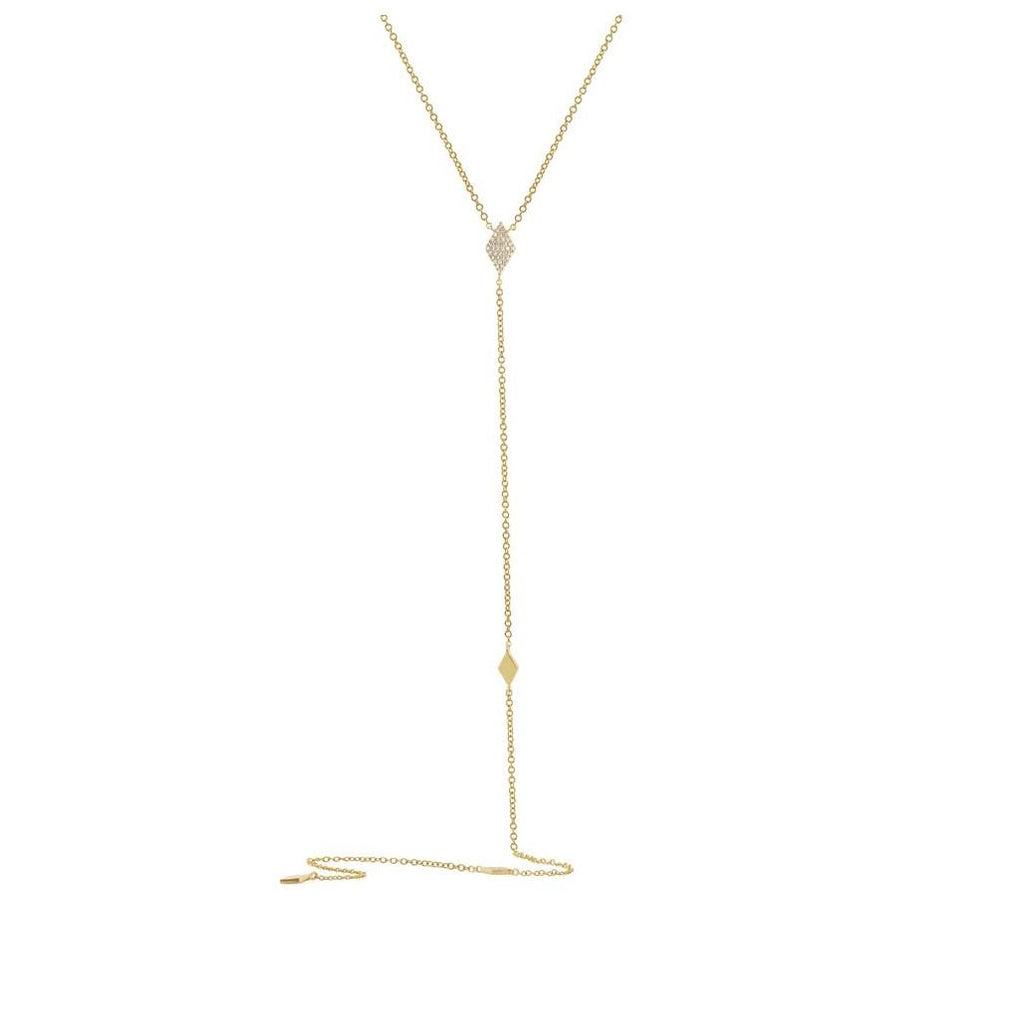 0.09 Ctw 14k Yellow Gold Diamond Lariat Necklace