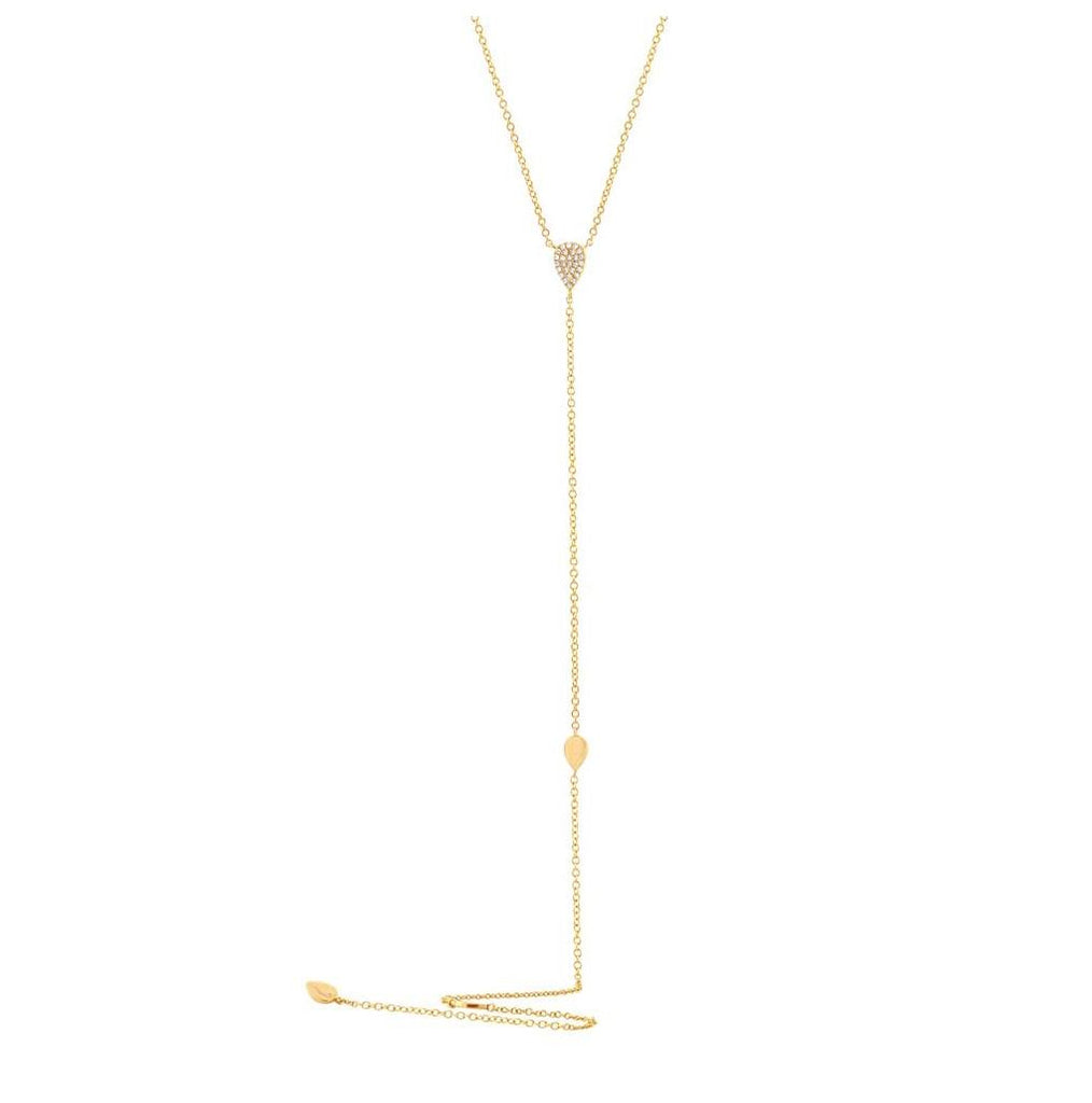 0.09 Ctw 14k Yellow Gold Diamond Lariat Necklace