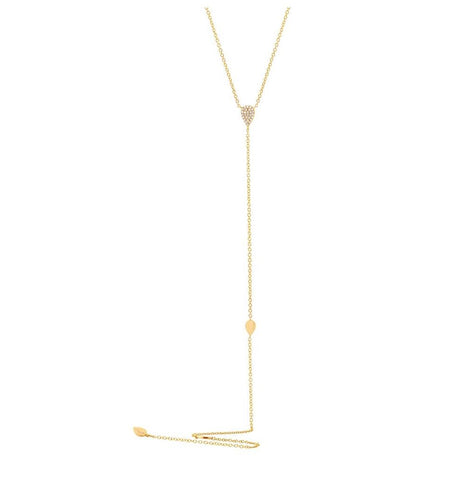 0.09 Ctw 14k Yellow Gold Diamond Lariat Necklace