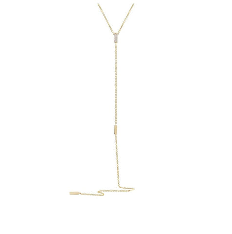 0.08 Ctw 14k Yellow Gold Diamond Lariat Necklace