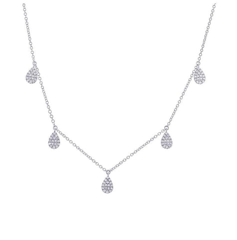 0.27 Ctw 14k White Gold Diamond Pave Necklace