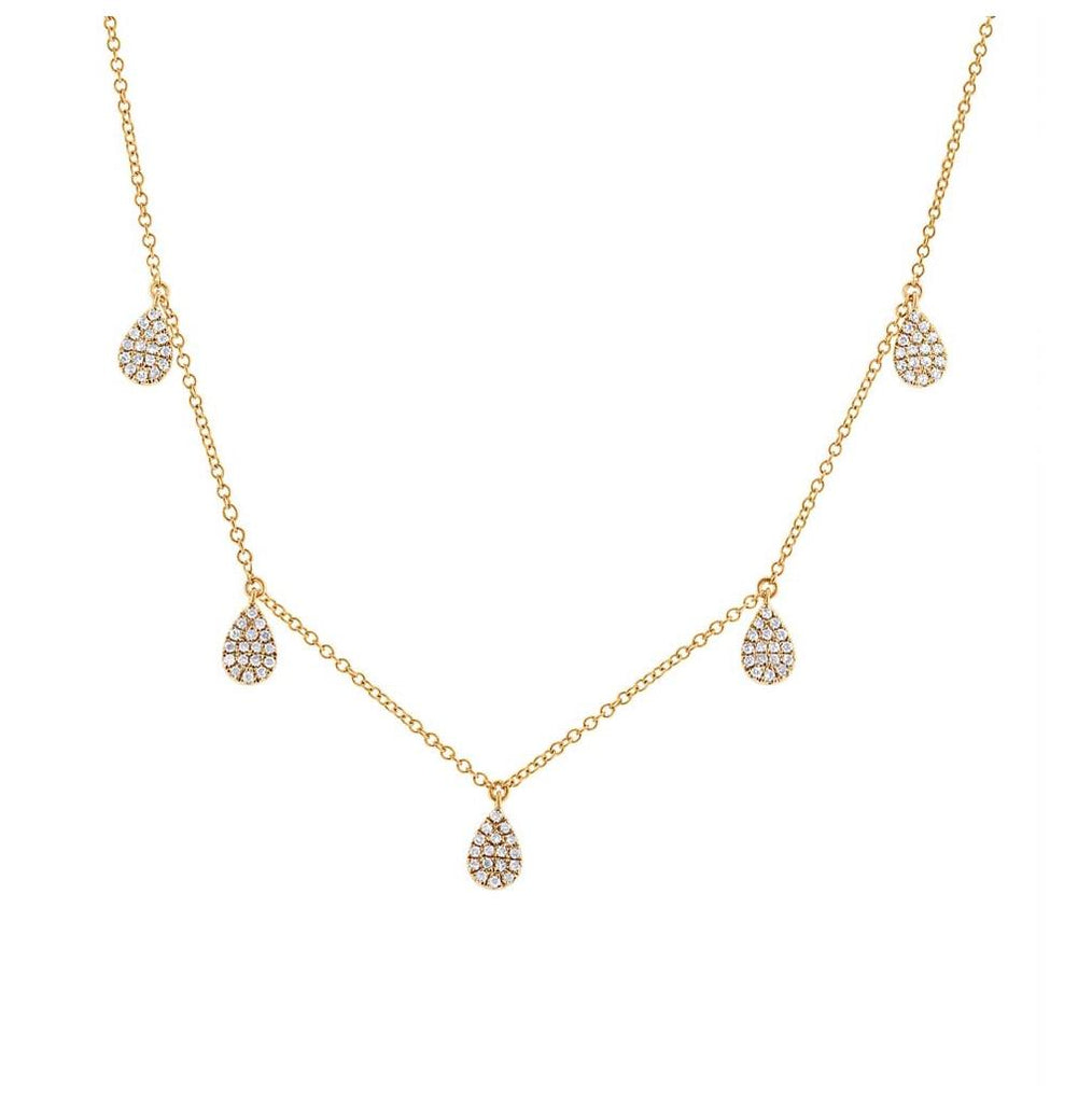 0.27 Ctw 14k Yellow Gold Diamond Pave Necklace