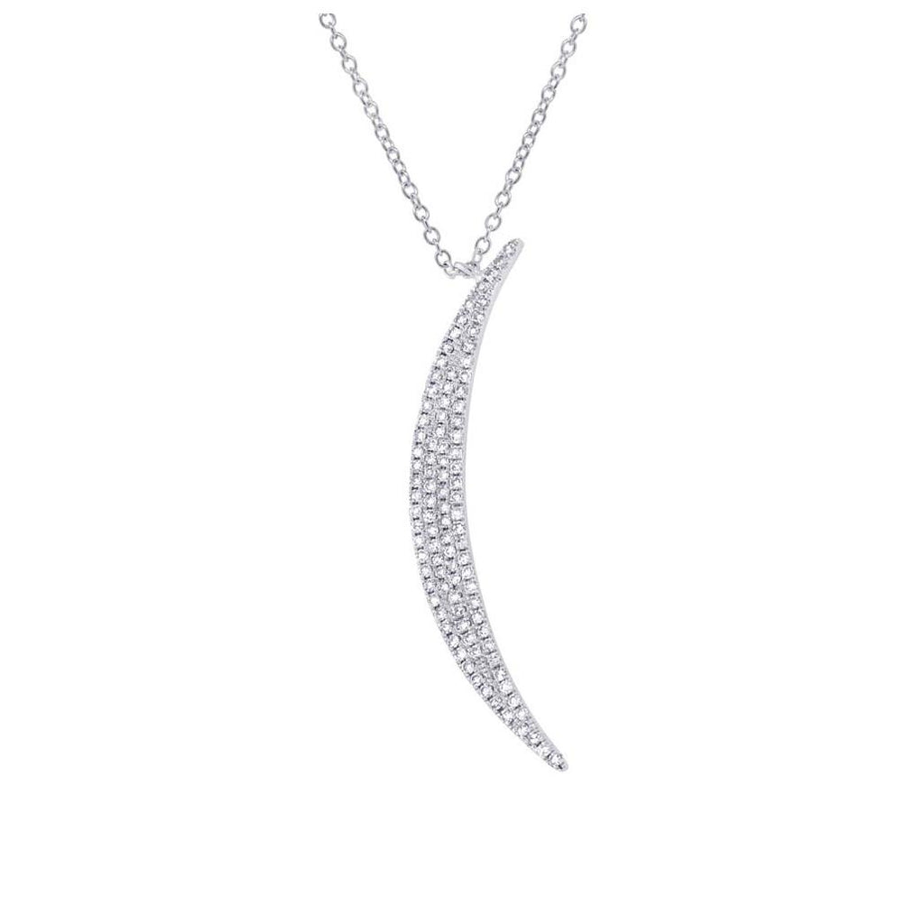 0.25 Ctw 14k White Gold Diamond Pave Necklace